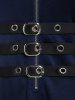 Plus Size Grommets Lace Up Buckles Zipper High Low Midi Dress -  