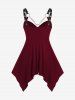 Plus  Size Gothic O Ring Chains Handkerchief Tank Top -  