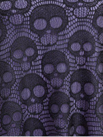 Plus Size Skull Lace Overlay Gothic Tank Top