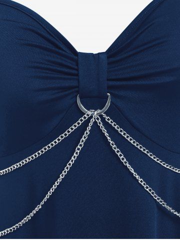 Gothic Plus Size Handkerchief O Ring Chains Dress