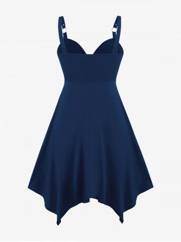 Gothic Plus Size Handkerchief O Ring Chains Dress