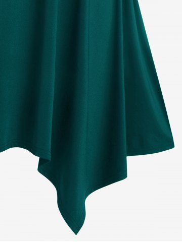 Gothic Plus Size Handkerchief O Ring Chains Dress