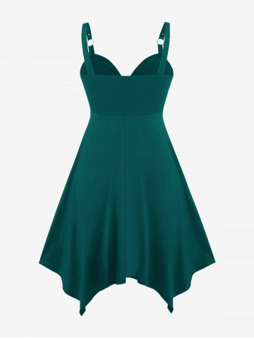 Gothic Plus Size Handkerchief O Ring Chains Dress