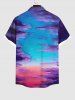 Short de Plage Transparent Ombré Arbre Noix de Coco et Lune Imprimés Grande Taille pour Couple - Multi-A 