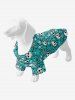 Pet's Skull Bone Spider Web Stars Print Button Shirt -  