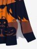 Robe D'Halloween Mi-Longue Citrouille Imprimée Grande Taille - Noir L