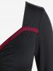 Haut Mouchoir Gothique Bicolore à Manches Evasées Grande Taille à Lacets - Rouge foncé 5x | US 30-32