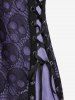 Plus Size Skull Lace Overlay Gothic Tank Top -  
