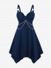 Gothic Plus Size Handkerchief O Ring Chains Dress -  