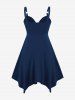 Gothic Plus Size Handkerchief O Ring Chains Dress -  