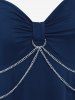 Gothic Plus Size Handkerchief O Ring Chains Dress -  