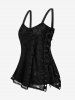 Plus Size Skull Lace Overlay Gothic Tank Top -  