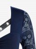 Skull Lace Panel Handkerchief Gothic Tee -  