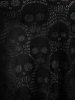 Plus Size Skull Lace Overlay Gothic Tank Top -  