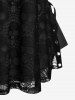 Plus Size Skull Lace Overlay Gothic Tank Top -  