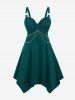Gothic Plus Size Handkerchief O Ring Chains Dress -  