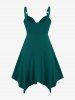 Gothic Plus Size Handkerchief O Ring Chains Dress -  