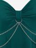 Gothic Plus Size Handkerchief O Ring Chains Dress -  
