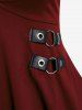 T-shirt Mouchoir Gothique Crâne Panneau en Dentelle - Rouge foncé 4X | US 26-28