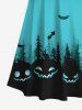 Costume D'Halloween en Couleur Ombrée Arbre et Chauve-souris Imprimés Grande Taille pour Couple - Multi-A 