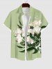Costume de Plage Grande Taille Imprimé à Fleurs et Feuilles Assorti - Vert 