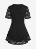 Plus Size & Curve Floral Lace Blouse -  