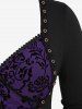 Haut Corset Fleuri à Epaule Dénudée de Grande Taille à Lacets à Manches Longues - Concorde 1X | US 14-16