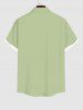 Plus Size Flowers Leaf Print Hawaii Shirt For Men -  