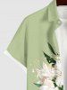 Plus Size Flowers Leaf Print Hawaii Shirt For Men -  