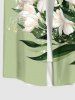 Plus Size Flowers Leaf Print Hawaii Shirt For Men -  