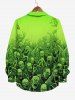 Plus Size Halloween Tree Vampire Print Buttons Long Sleeve Shirt For Men -  