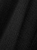 Plus Size Ruched Lace Up Mesh Bell Sleeves Textured Split Dress -  