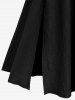 Plus Size Ruched Lace Up Mesh Bell Sleeves Textured Split Dress -  
