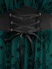 Gothic Plus Size Lace Up Ruffles Cross Tank Dress -  