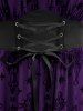 Gothic Plus Size Lace Up Ruffles Cross Tank Dress -  