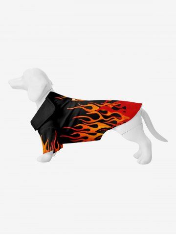 Pet's Fire Flame Print Shirt