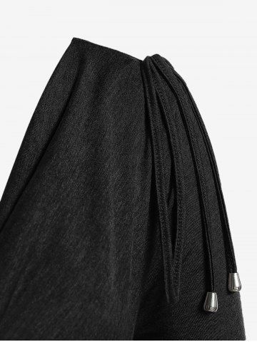 Plus Size Long Sleeve Cowl Neck O Ring Ruched T-shirt