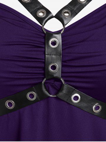 Plus Size & Curve Gothic Harness High Low Tank Top