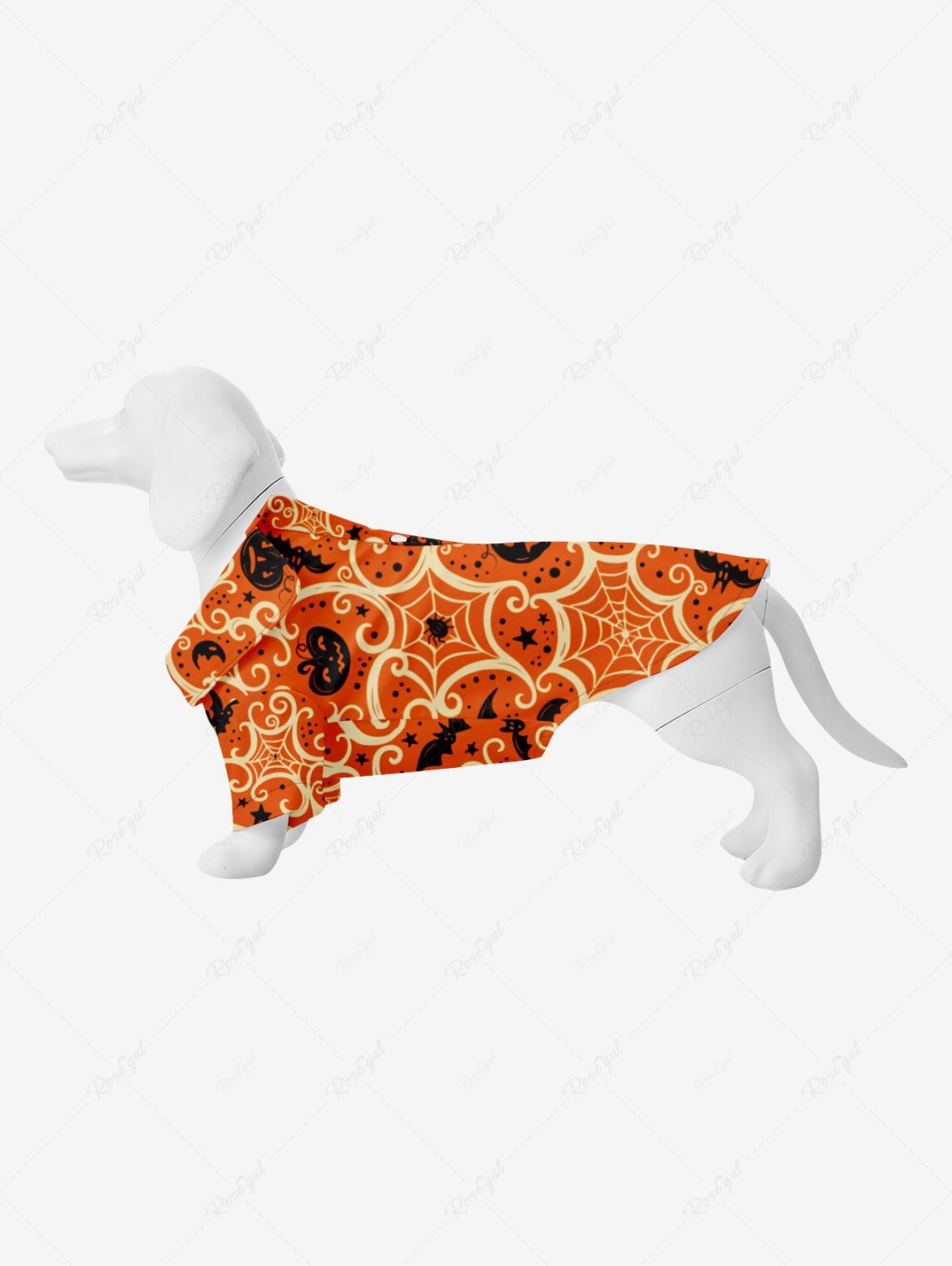 Fancy Pet's Halloween Spider Web Pumpkin Moon Print Shirt  