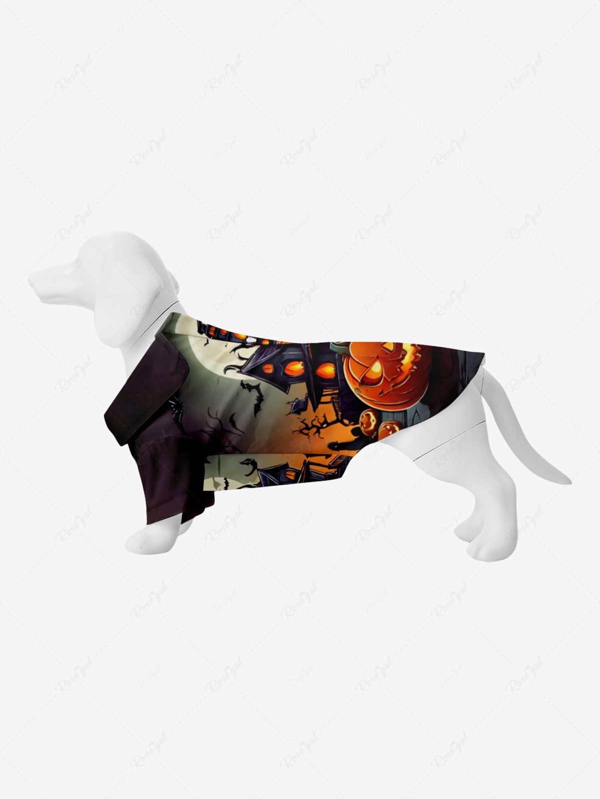 Cheap Pet's Halloween Pumpkin Bat Tree Print Shirt  