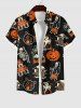Halloween Costume Pumpkin Cat Skeleton Owl Ghost Print Plus Size Matching Outfit For Couples -  