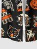 Halloween Costume Pumpkin Cat Skeleton Owl Ghost Print Plus Size Matching Outfit For Couples -  