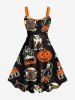 Halloween Costume Pumpkin Cat Skeleton Owl Ghost Print Plus Size Matching Outfit For Couples -  
