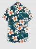 Tropical Leaf Hibiscus Flower Print Plus Size Matching Hawaii Beach Outfit For Couples -  