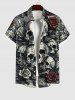 Halloween Costume Skulls Rose Flower Print Dog and Owner Matching Outfits -  