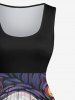 Plus Size Halloween Costume Oil Painting Ghost Pumpkin Print 1950s Vintage Dress -  