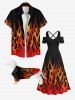 Pet's Fire Flame Print Shirt -  