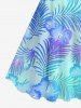 Plus Size Tropical Leaf Hibiscus Flower Ombre Print Hawaii Tank Dress -  