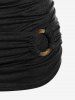 T-shirt Plissé Bague en O de Grande Taille à Manches Longues à Col Bénitier - Noir L | US 12