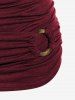 Plus Size Long Sleeve Cowl Neck O Ring Ruched T-shirt -  